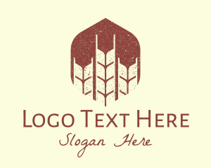 Handcrafted - Rustic Wheat Grains logo design