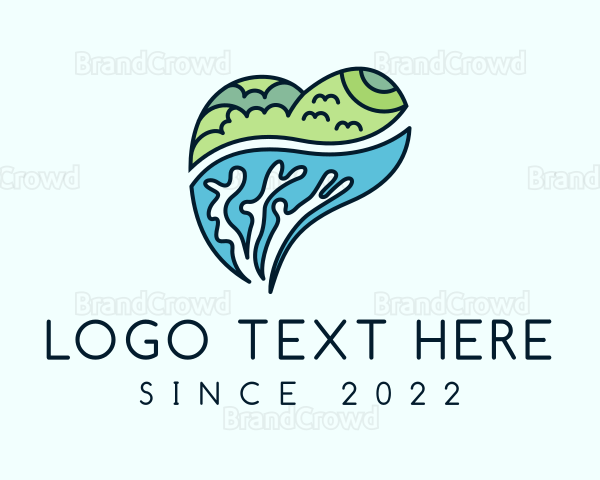 Forest Coral Sea Heart Logo