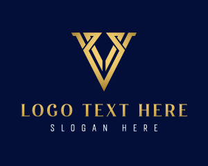 Geometric Business Letter V Logo