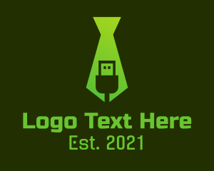 Green - Green USB Tie logo design