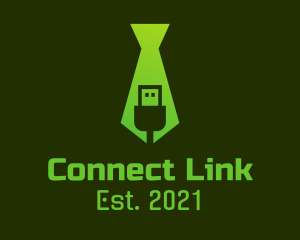 Green USB Tie  logo design