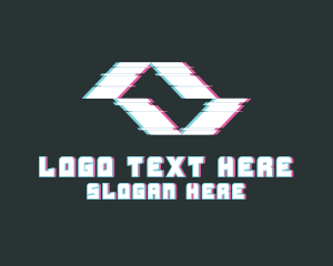 Gamer - Abstract Movement Glitch logo design