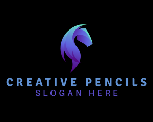 Creative Gradient Horse logo design