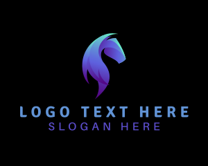 Tech - Creative Gradient Horse logo design