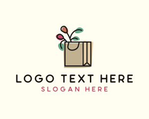 Flower - Flowers Shopping Bag logo design