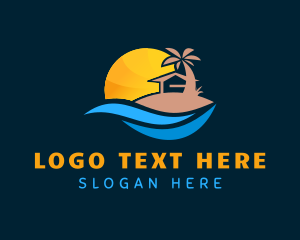 Summer Palm Tree Hut Logo