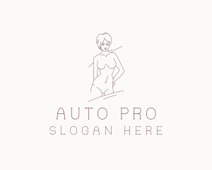 Naked - Nude Woman Body logo design