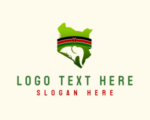 Country - Kenya Elephant Wildlife logo design