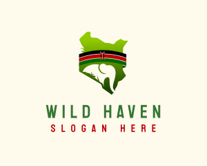 Kenya Elephant Wildlife logo design