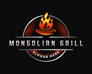 Grill Fire BBQ logo design