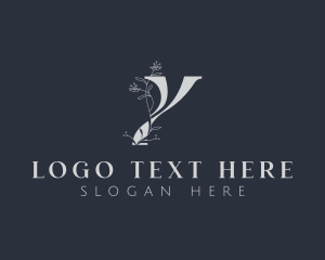 Stationery - Elegant Floral Beauty Letter Y logo design