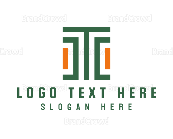 Modern Stroke Pattern Letter T Logo