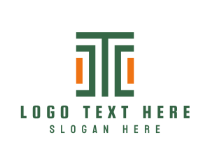 Pattern - Modern Stroke Pattern Letter T logo design