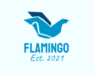 Flying - Blue Flying Pigeon logo design