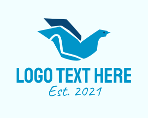 Pigeon - Blue Flying Pigeon logo design