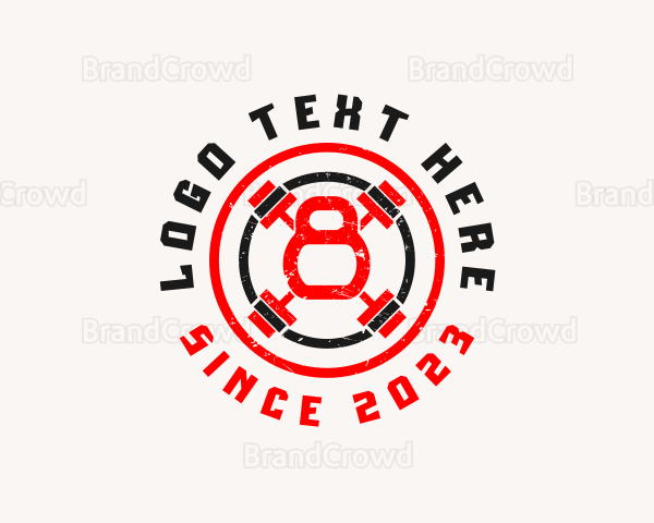 Kettlebell Barbell Gym Logo