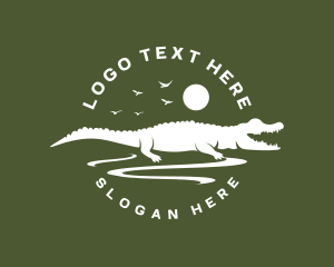 Frilled Lizard - Crocodile Alligator Reptile logo design