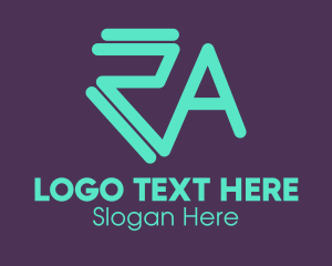 Modern - Blue Modern RA logo design