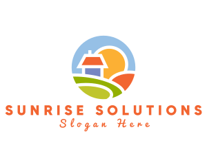 Sunrise House Badge logo design