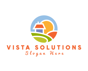 Vista - Sunrise House Badge logo design