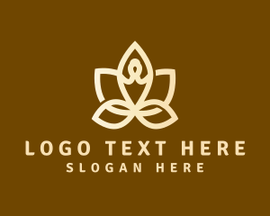 Healthy Living - Lotus Yoga Meditation logo design