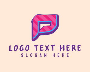 Music Label - Pop Graffiti Art Letter P logo design