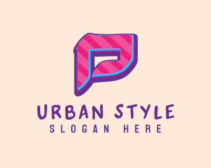 Music Label - Pop Graffiti Art Letter P logo design