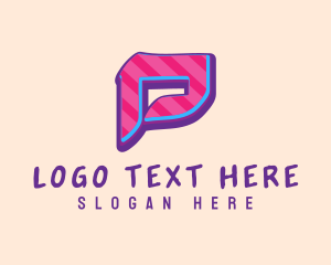 Teen - Pop Graffiti Art Letter P logo design