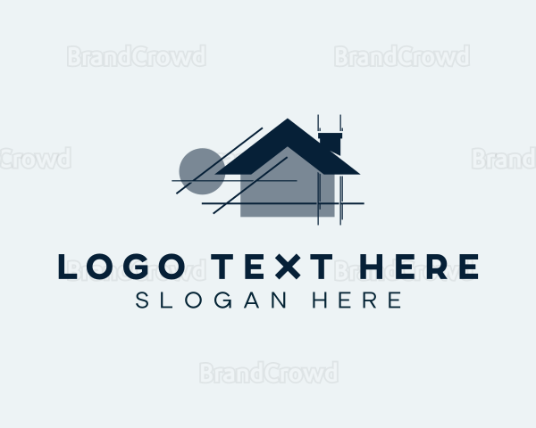 House Blueprint Architecture Logo