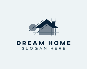 House - House Blueprint Architecture logo design