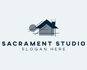 House Blueprint Architecture logo design