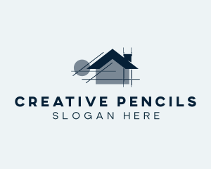 House Blueprint Architecture logo design