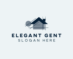 House Blueprint Architecture logo design