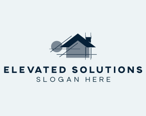 House Blueprint Architecture logo design