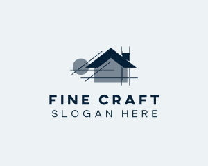 House Blueprint Architecture logo design