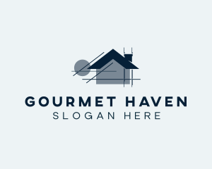 House Blueprint Architecture logo design