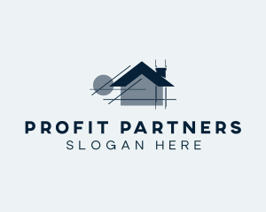 House Blueprint Architecture logo design