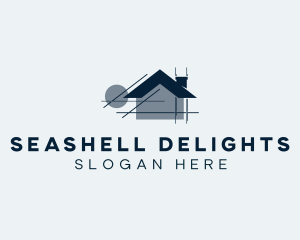 House Blueprint Architecture logo design