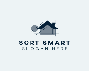 House Blueprint Architecture logo design