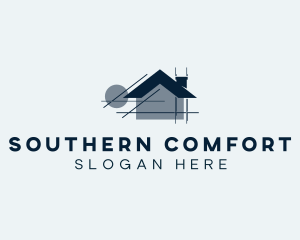 House Blueprint Architecture logo design