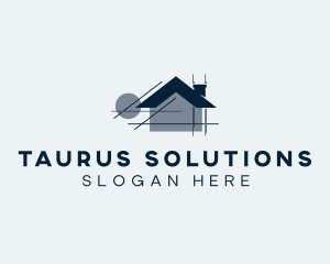 House Blueprint Architecture logo design