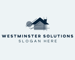 House Blueprint Architecture logo design