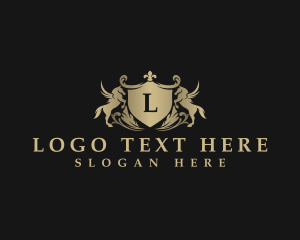 Upmarket - Elegant Pegasus Shield logo design