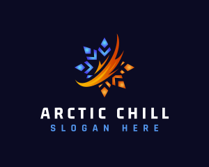 HVAC Cold Heating logo design