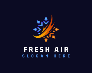 HVAC Cold Heating logo design