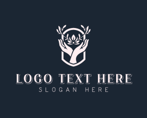 Yogi - Wellness Floral Hands logo design