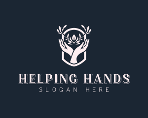 Hands - Wellness Floral Hands logo design