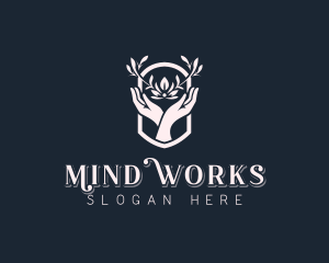 Wellness Floral Hands logo design