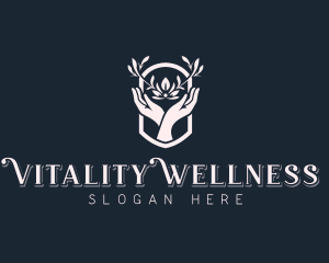 Wellness Floral Hands logo design