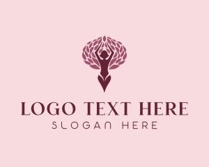 Counselling - Yoga Woman Tree logo design